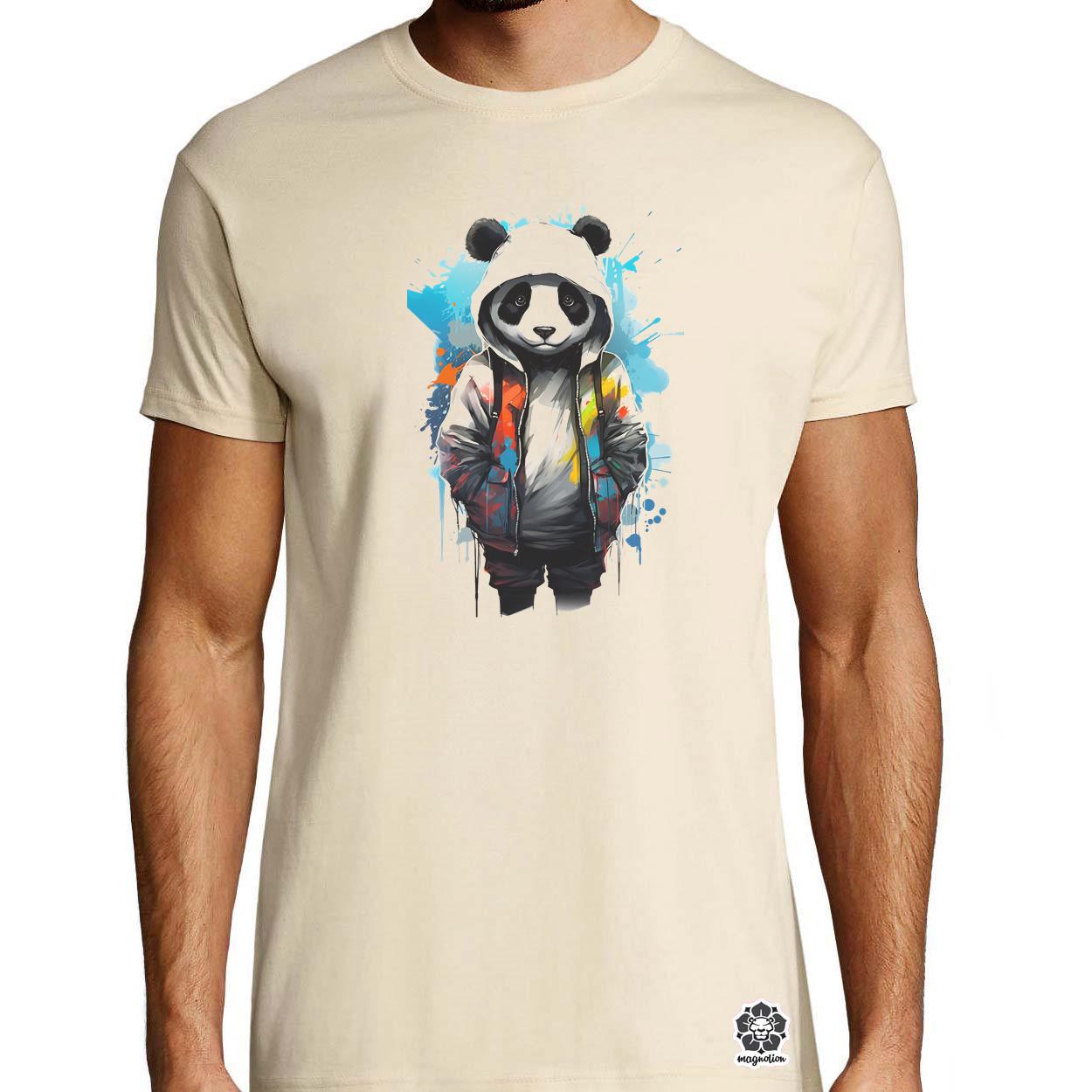 Kapucnis panda v4 egyedi póló 
