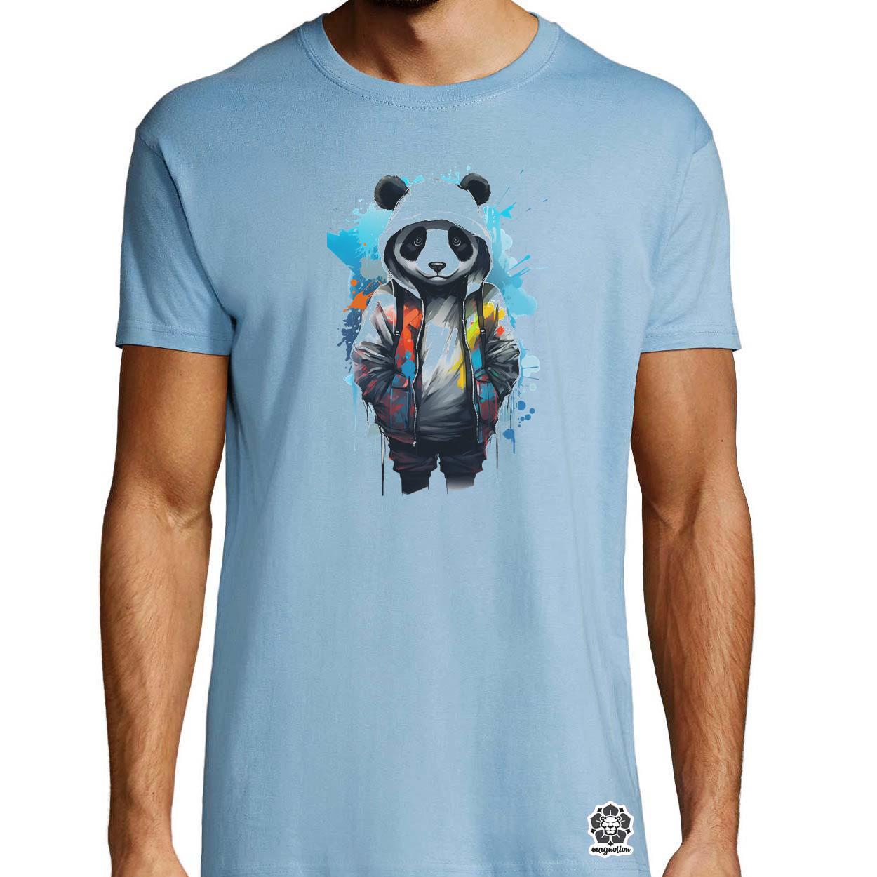 Kapucnis panda v4 egyedi póló 