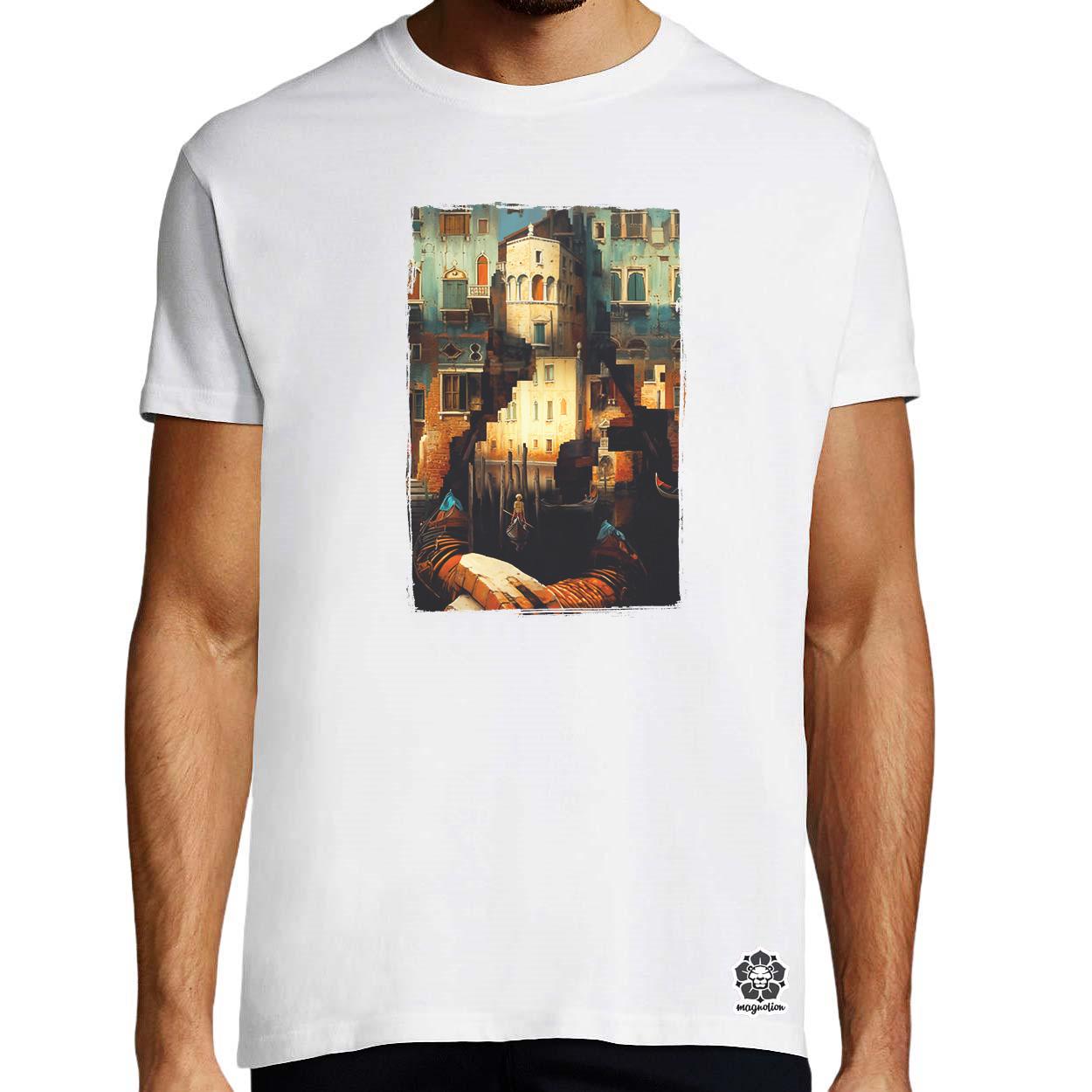 Pareidolia Mona Lisa város fantázia v1 egyedi póló 