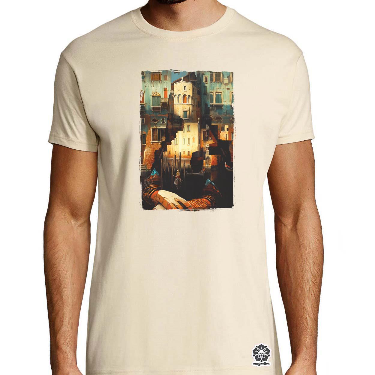Pareidolia Mona Lisa város fantázia v1 egyedi póló 
