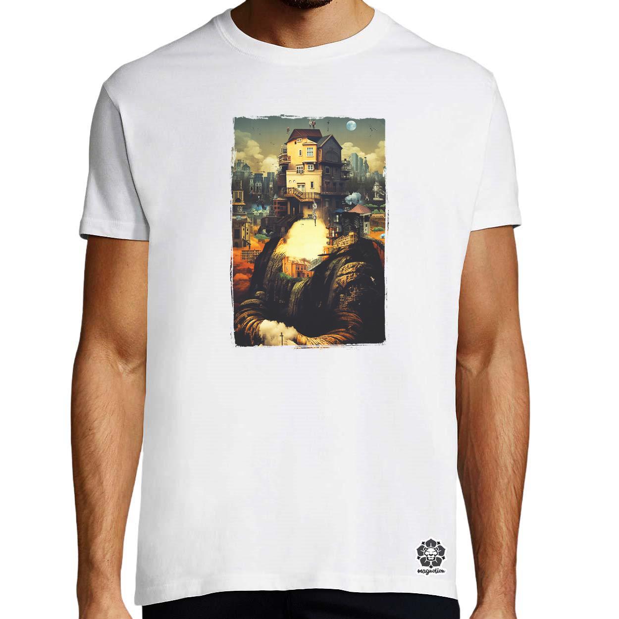 Pareidolia Mona Lisa város fantázia v2 egyedi póló 