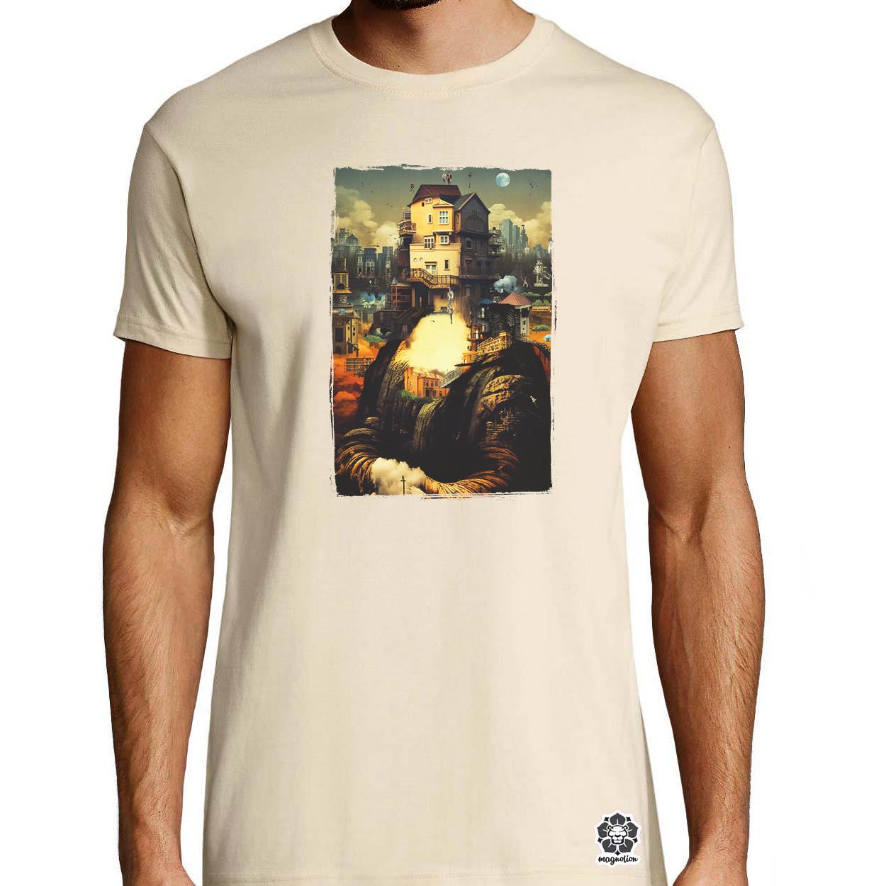 Pareidolia Mona Lisa város fantázia v2 egyedi póló 