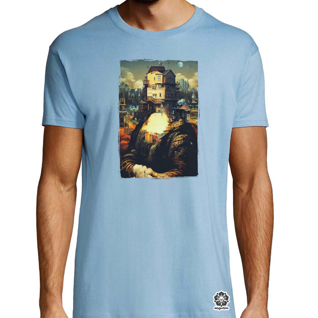 Pareidolia Mona Lisa város fantázia v2 egyedi póló 