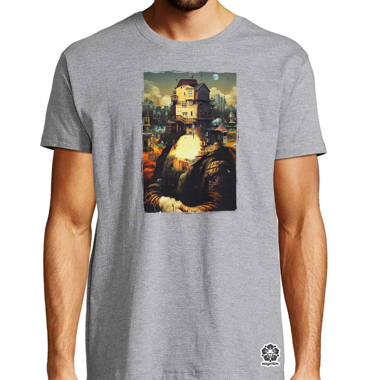 Pareidolia Mona Lisa város fantázia v2 egyedi póló 