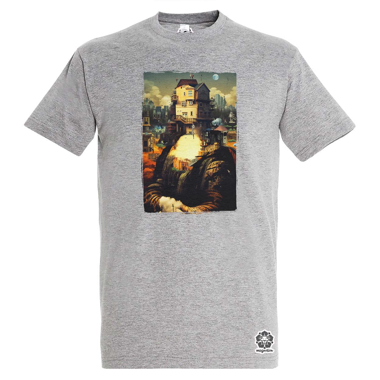 Pareidolia Mona Lisa város fantázia v2 egyedi póló 