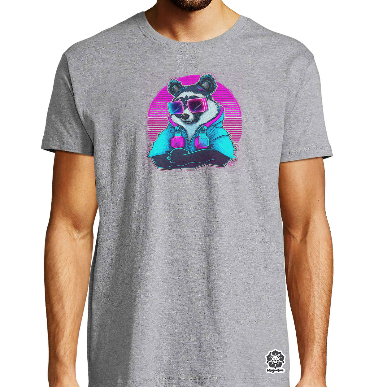 Retró hullám panda szemüvegben v3 egyedi póló 