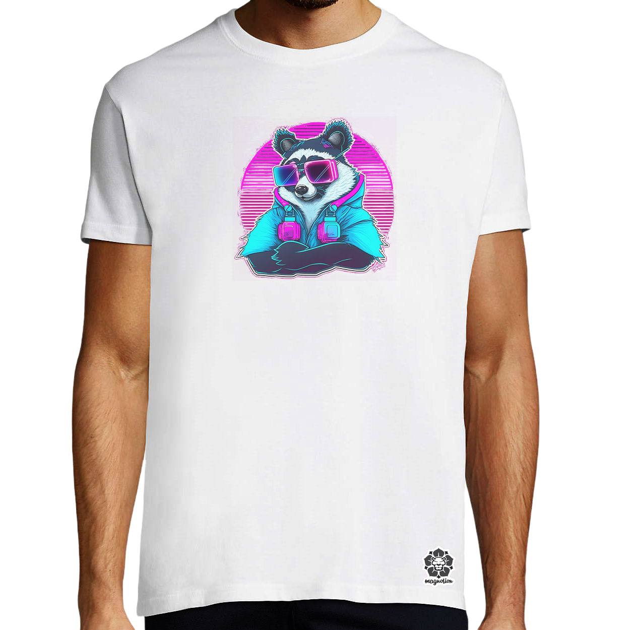 Retró hullám panda szemüvegben v3 egyedi póló 