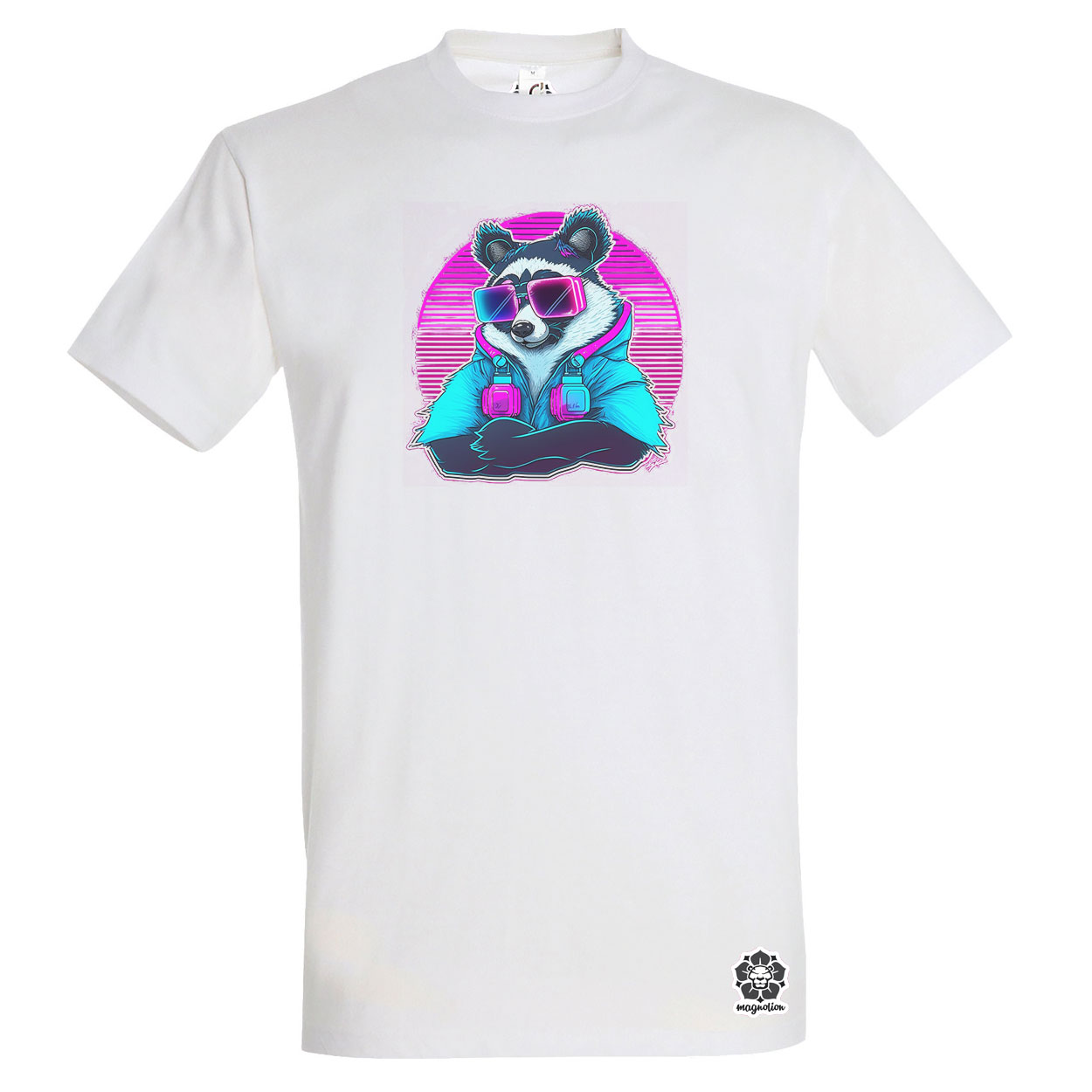 Retró hullám panda szemüvegben v3 egyedi póló 