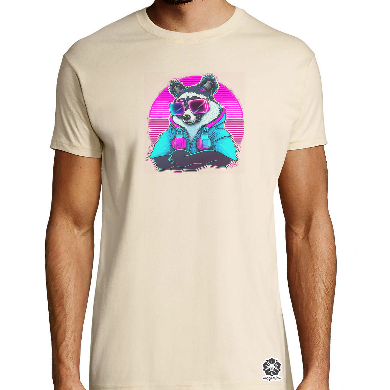 Retró hullám panda szemüvegben v3 egyedi póló 