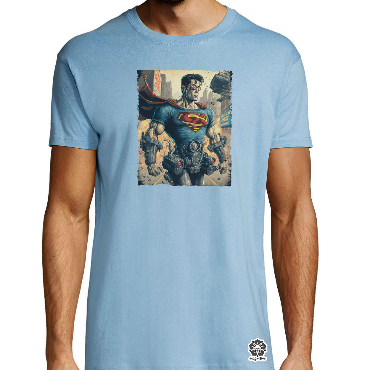 Superman fiatalon retropunk fanart v1 egyedi póló 