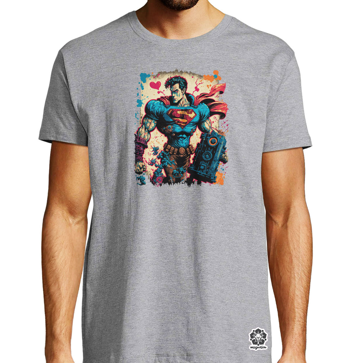 Superman fiatalon retropunk fanart v3 egyedi póló 