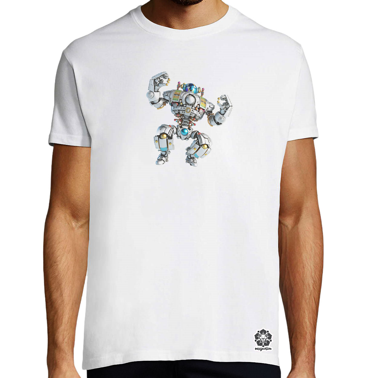 Táncoló boldog robot v3 egyedi póló 