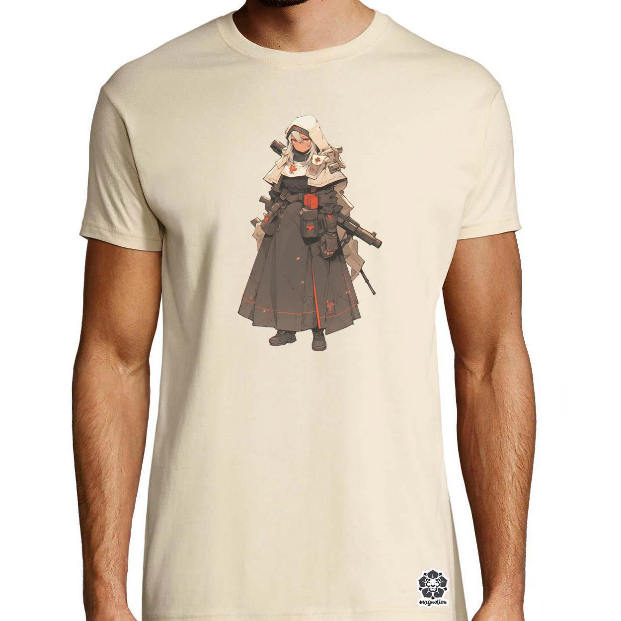 Dieselpunk anime apáca v6 egyedi póló 