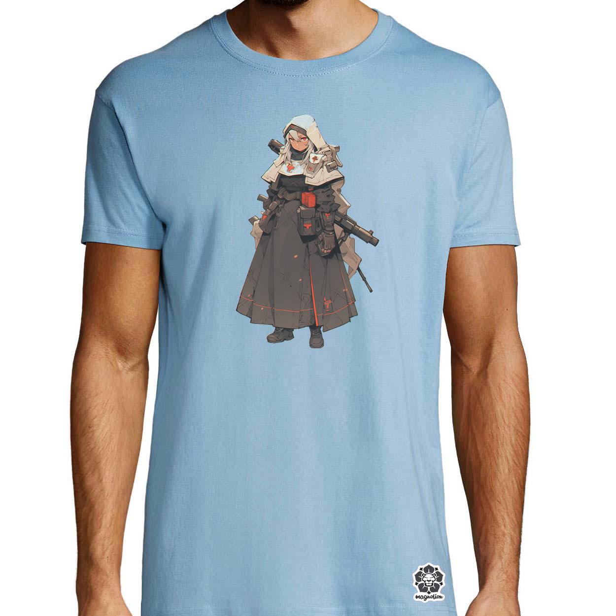 Dieselpunk anime apáca v6 egyedi póló 