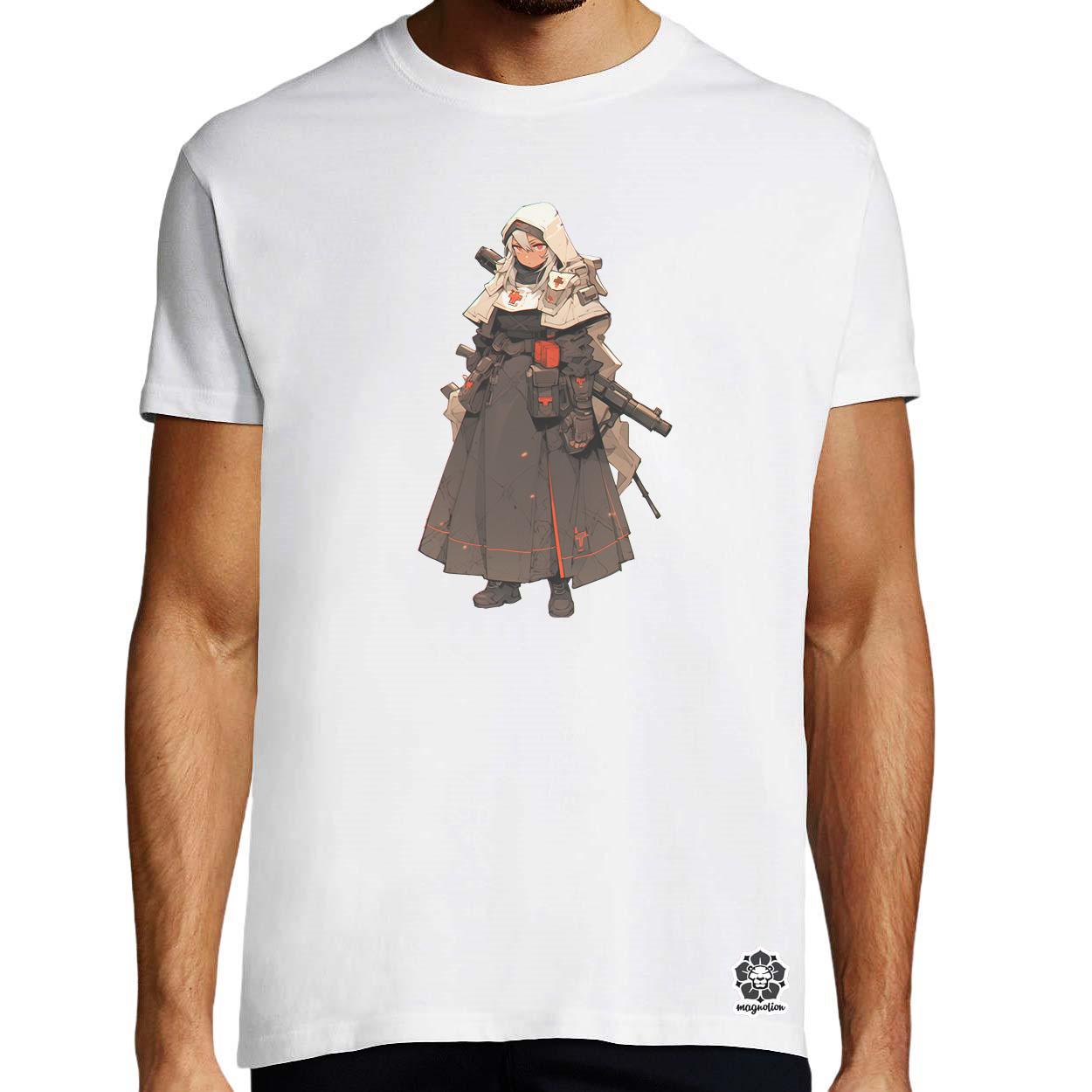 Dieselpunk anime apáca v6 egyedi póló 