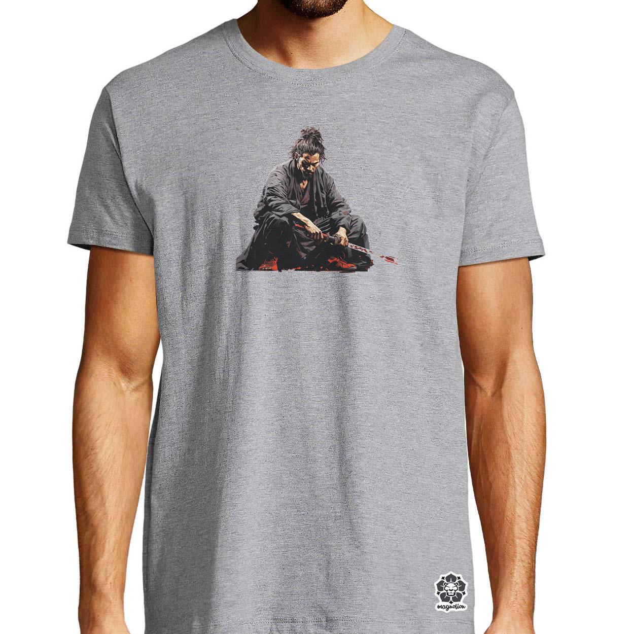 Szamuráj meditál v4 egyedi póló 