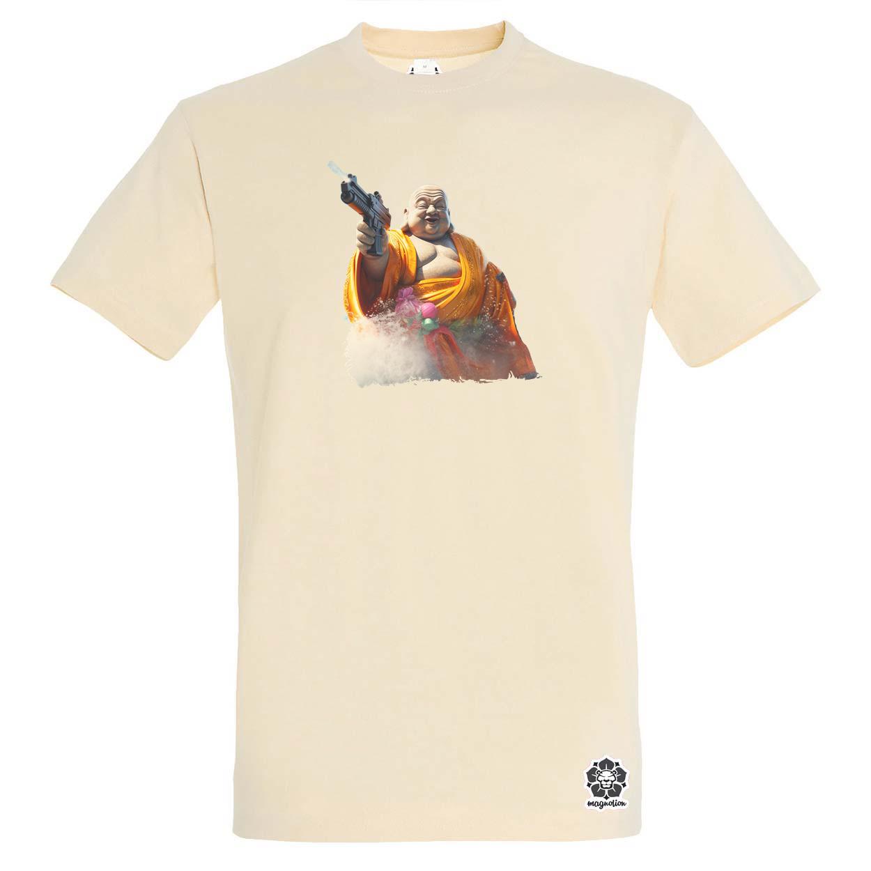 Vizipisztolyos Buddha egyedi póló 
