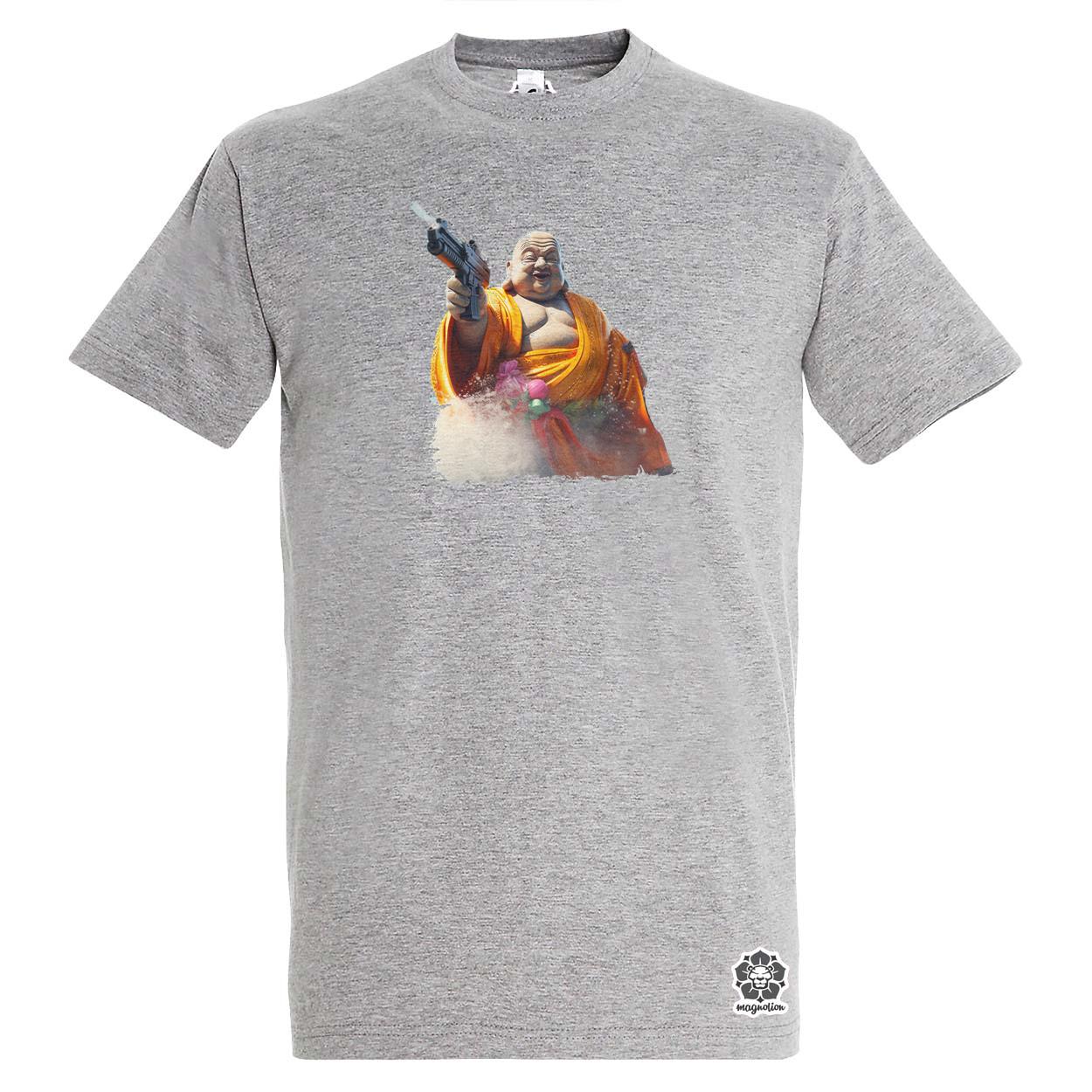 Vizipisztolyos Buddha egyedi póló 