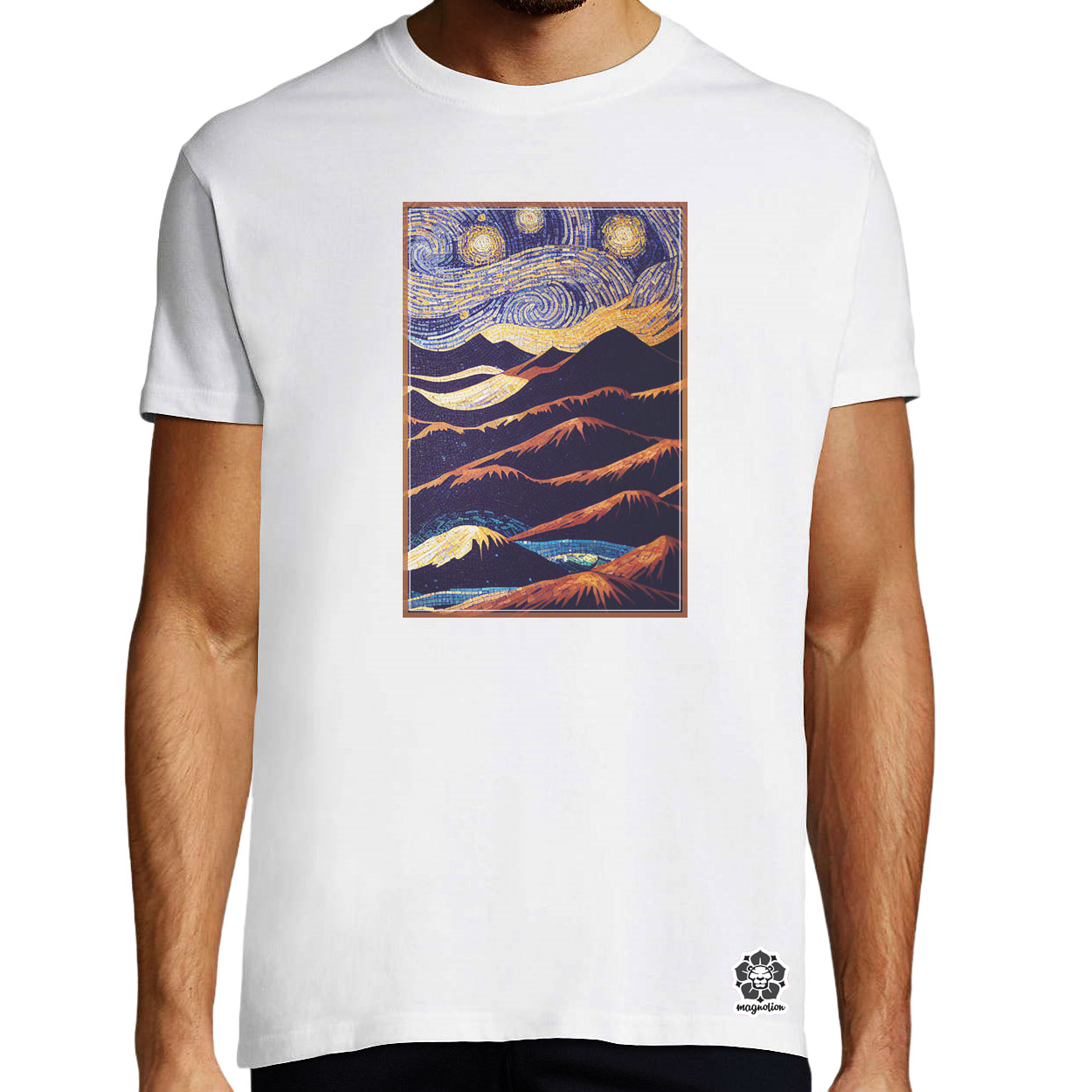 Mozaik art deco hegyek v1 egyedi póló 