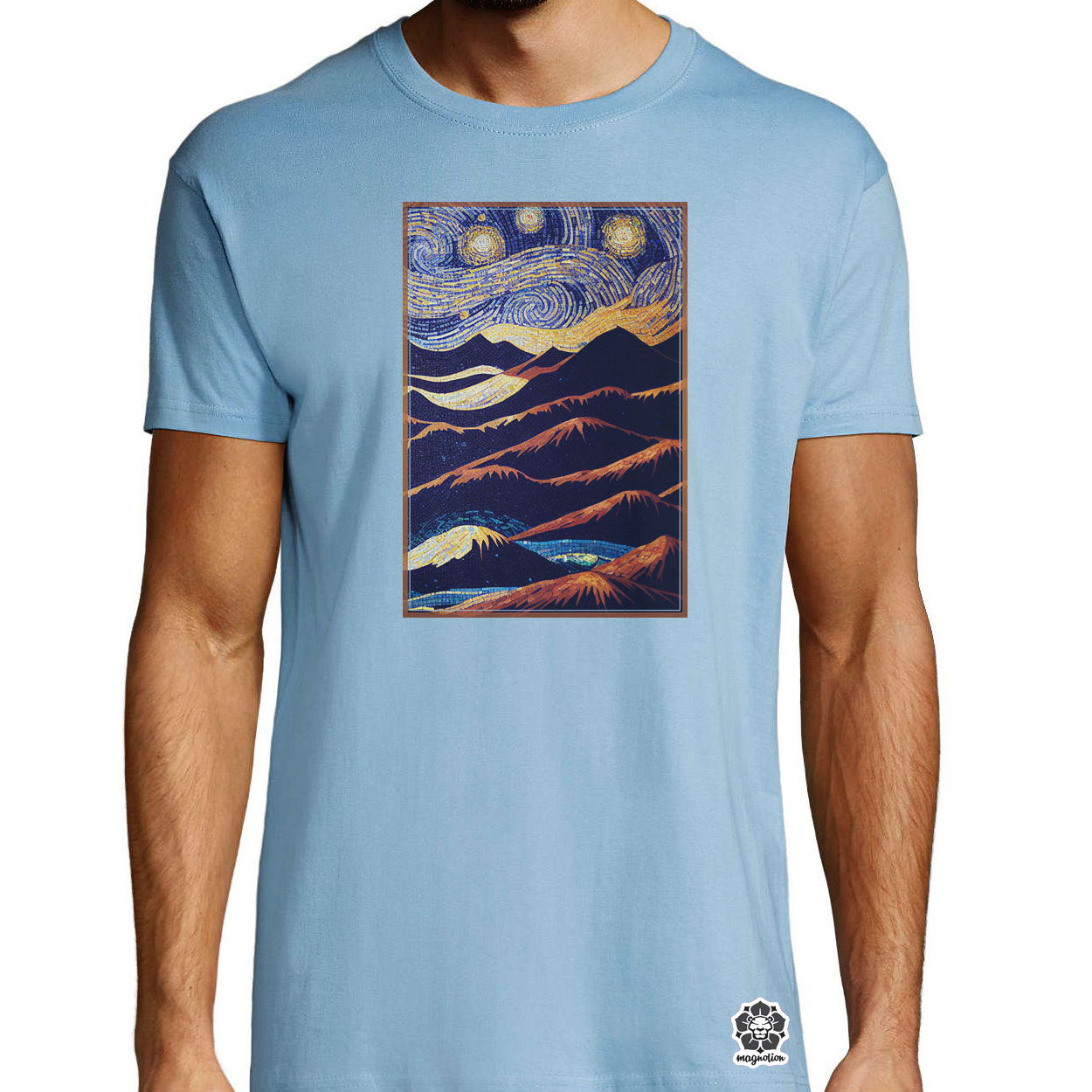 Mozaik art deco hegyek v1 egyedi póló 