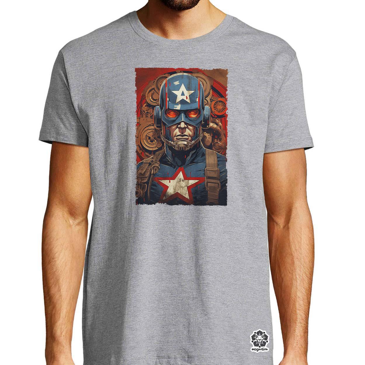 Dieselpunk Amerika kapitány v3 egyedi póló 