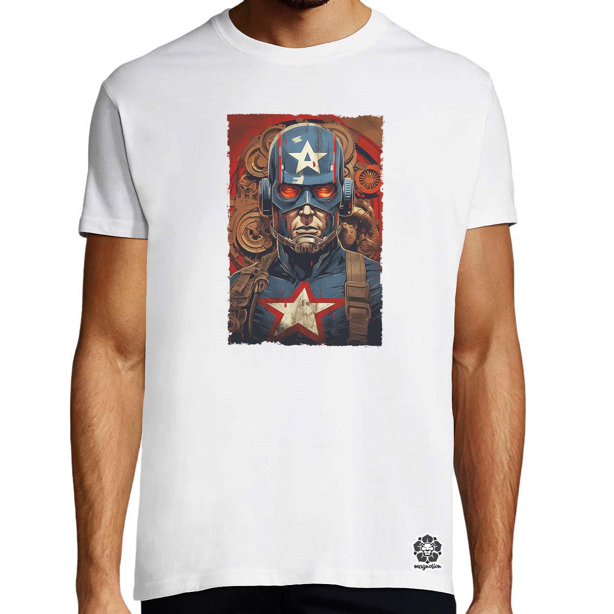 Dieselpunk Amerika kapitány v3 egyedi póló 