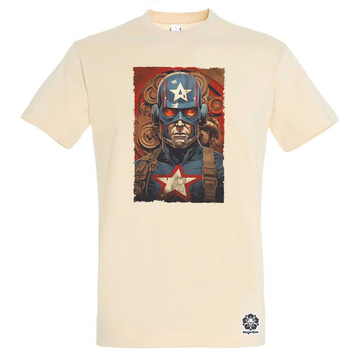 Dieselpunk Amerika kapitány v3 egyedi póló 