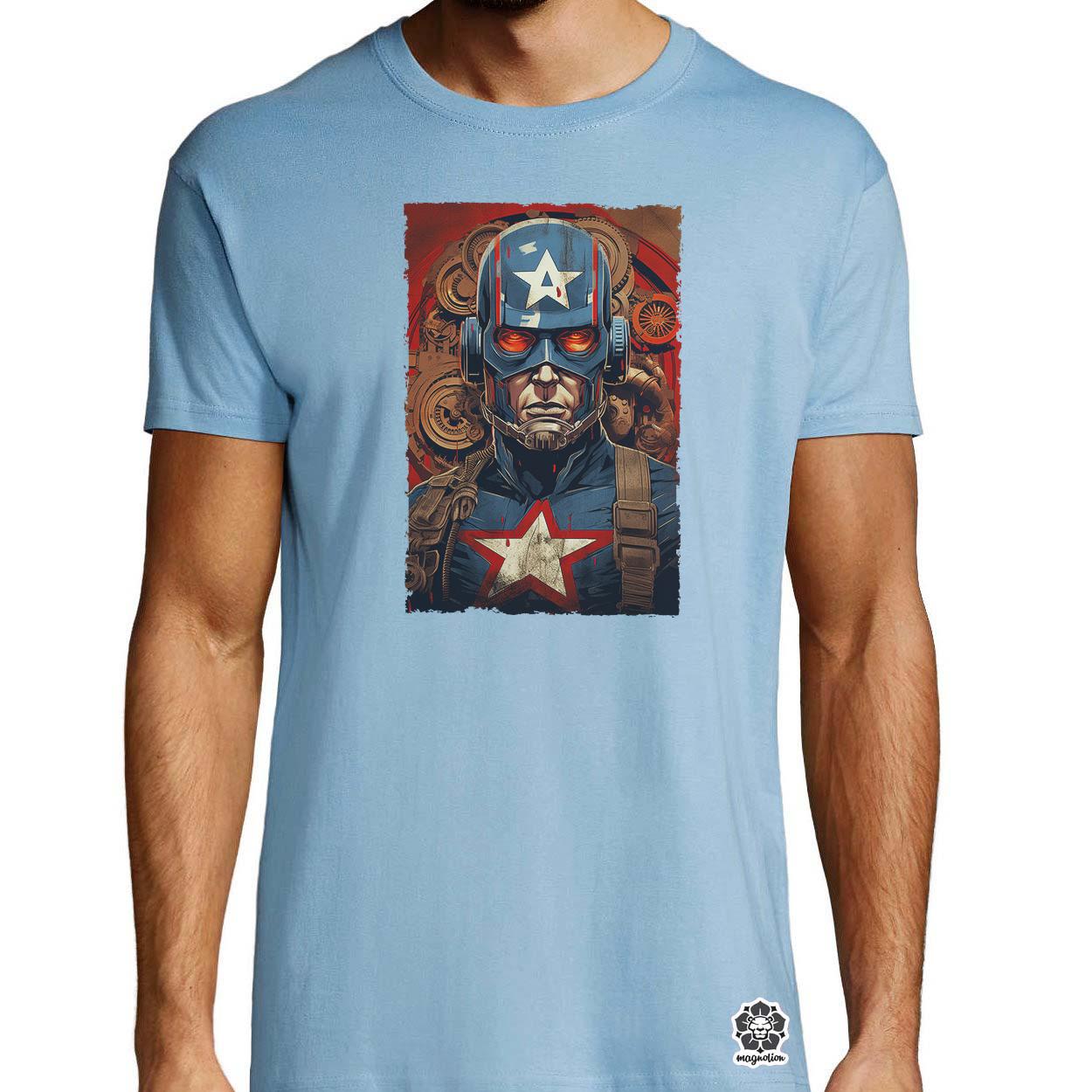 Dieselpunk Amerika kapitány v3 egyedi póló 