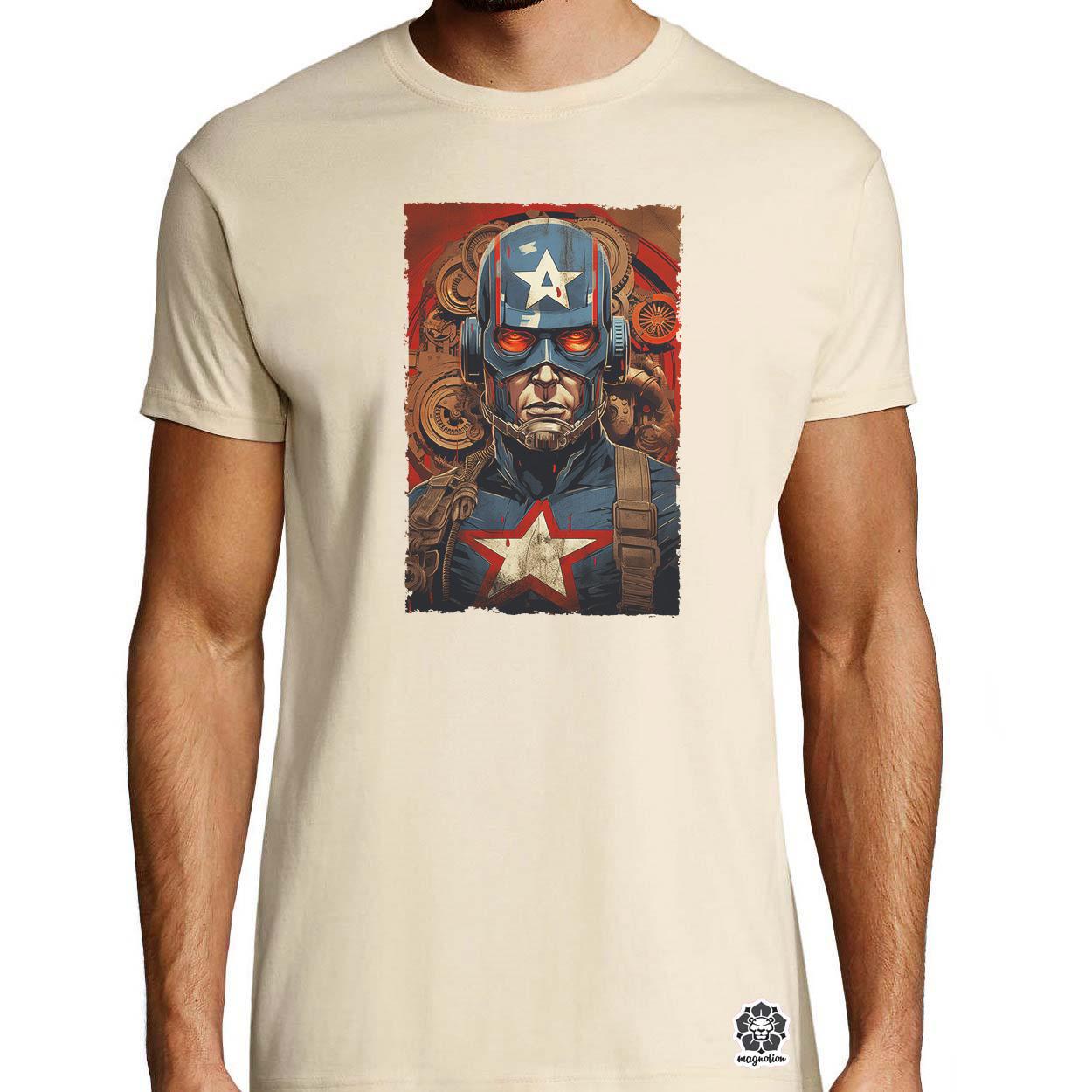 Dieselpunk Amerika kapitány v3 egyedi póló 