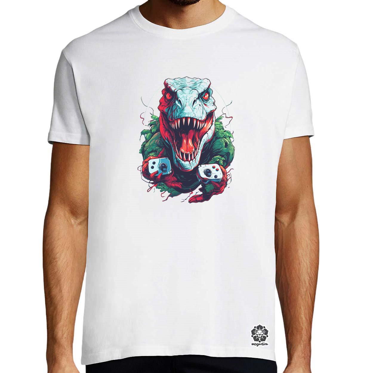 Gamer T-rex v3 egyedi póló 