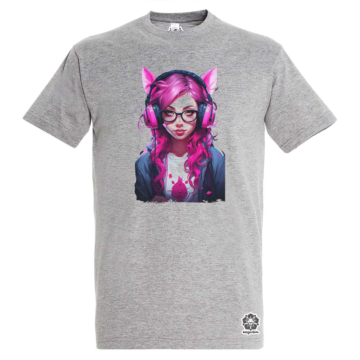 Pink gamer macskalány v3 egyedi póló 