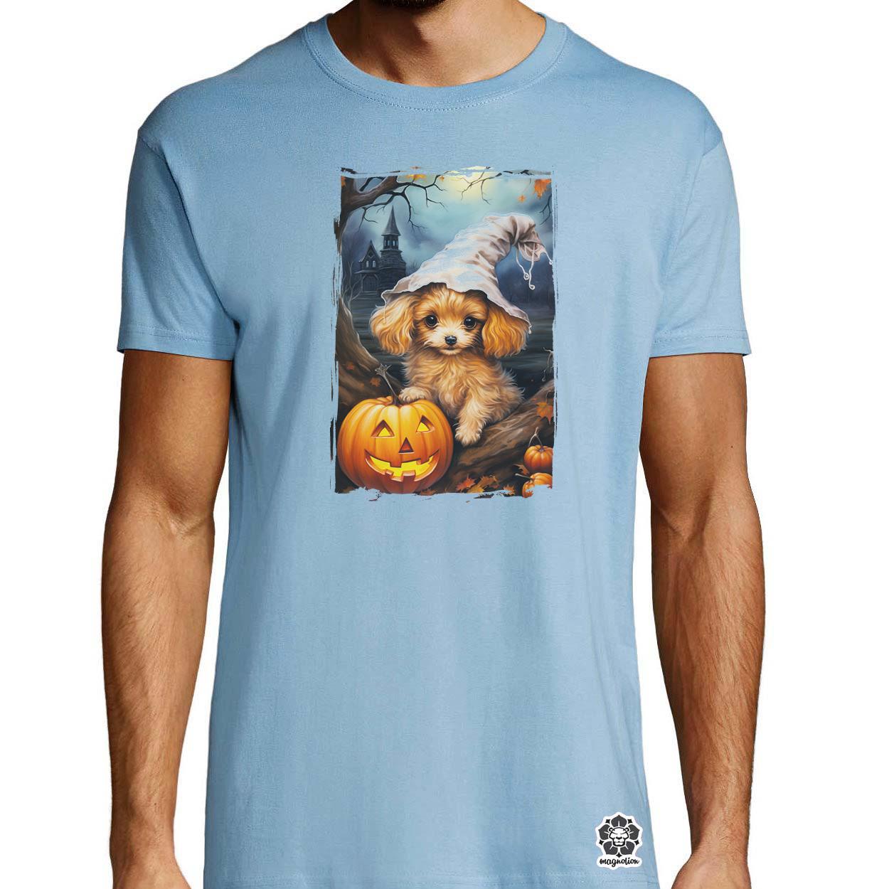 Halloween tök és kutyus v3 egyedi póló 