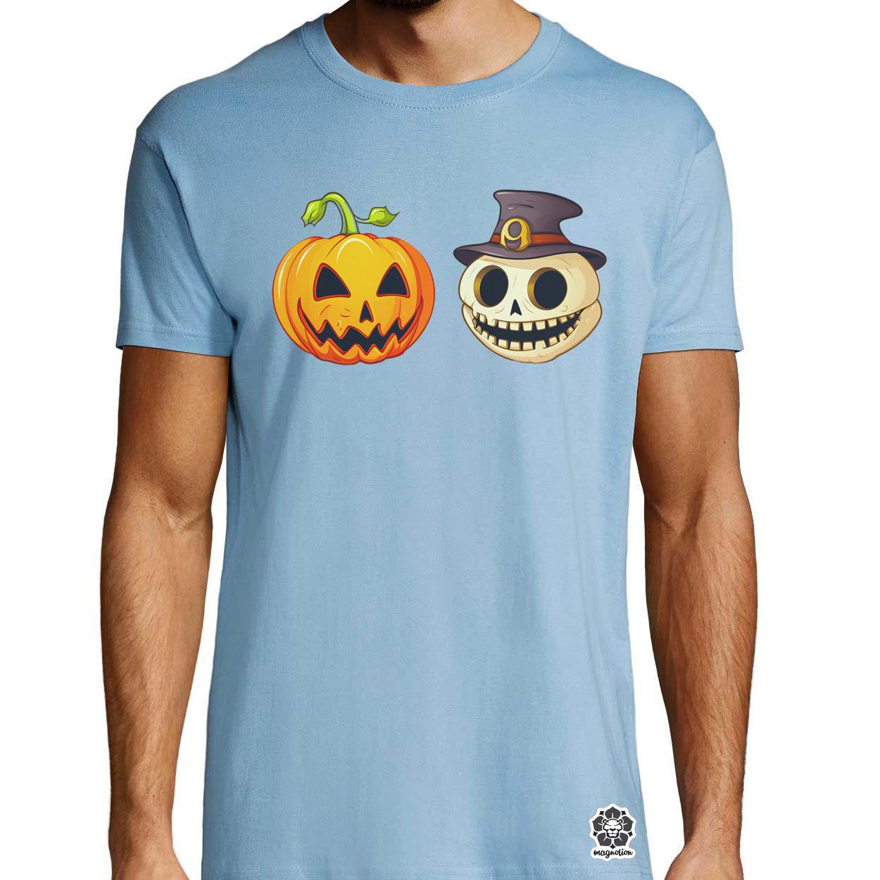 Halloween tök és koponya fantázia v13 egyedi póló 