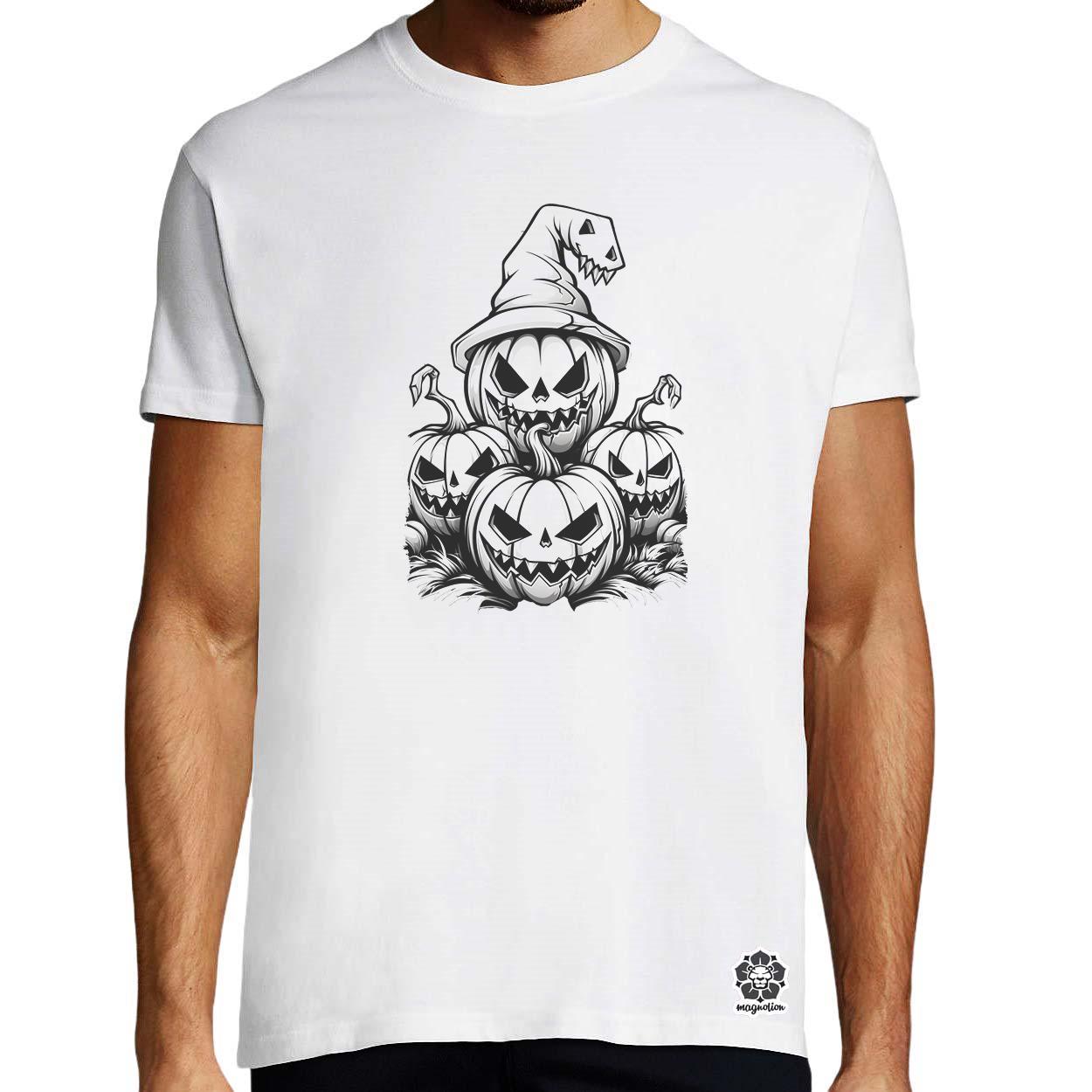 Halloween tök és koponya fantázia v4 egyedi póló 