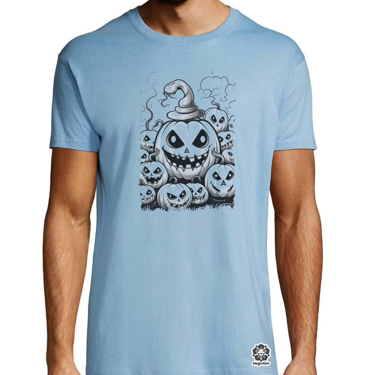 Halloween tök és koponya fantázia v7 egyedi póló 