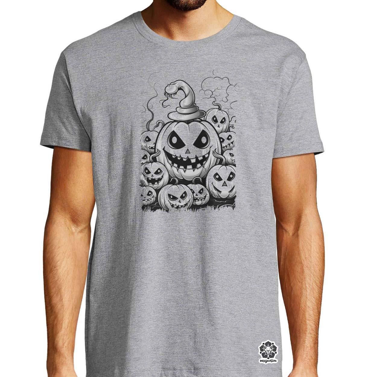Halloween tök és koponya fantázia v7 egyedi póló 