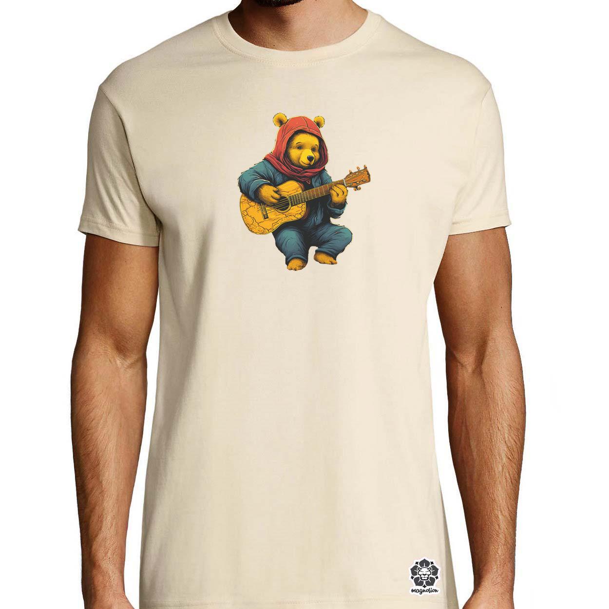 Micimackó gitározik v2 egyedi póló 