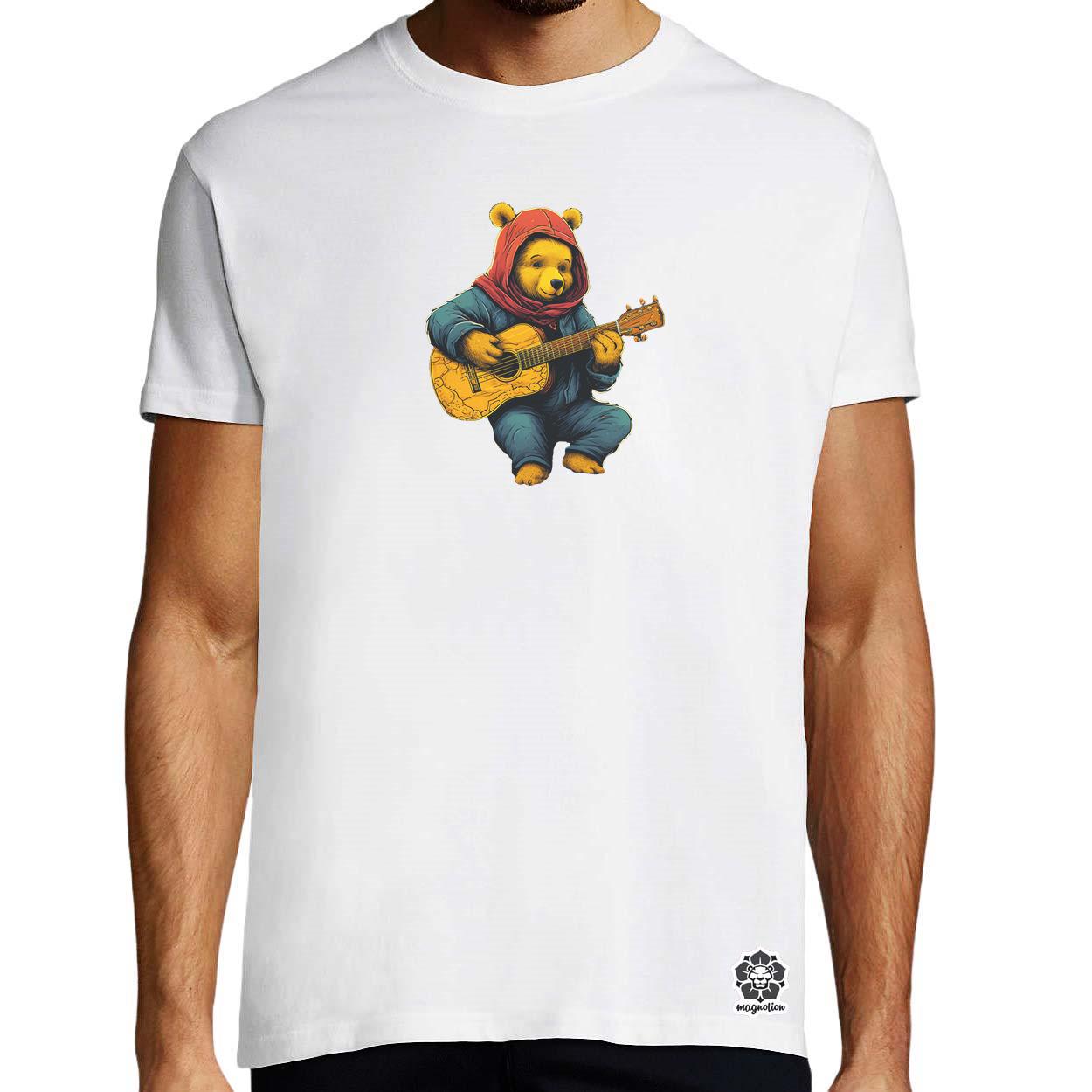 Micimackó gitározik v2 egyedi póló 