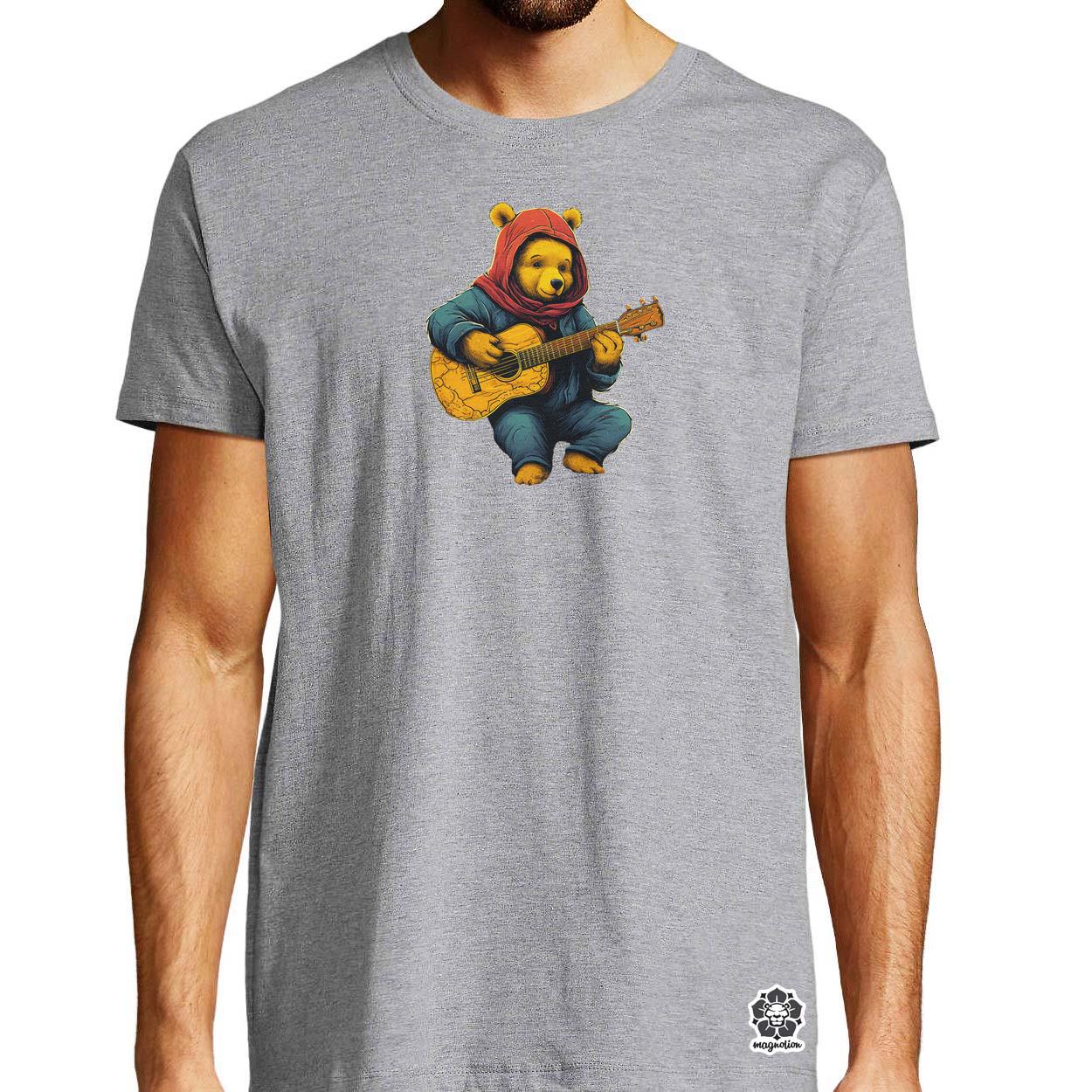 Micimackó gitározik v2 egyedi póló 