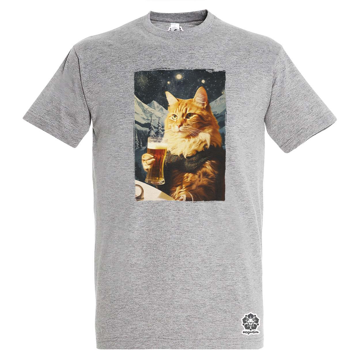 Téli sörözés v3 egyedi póló 