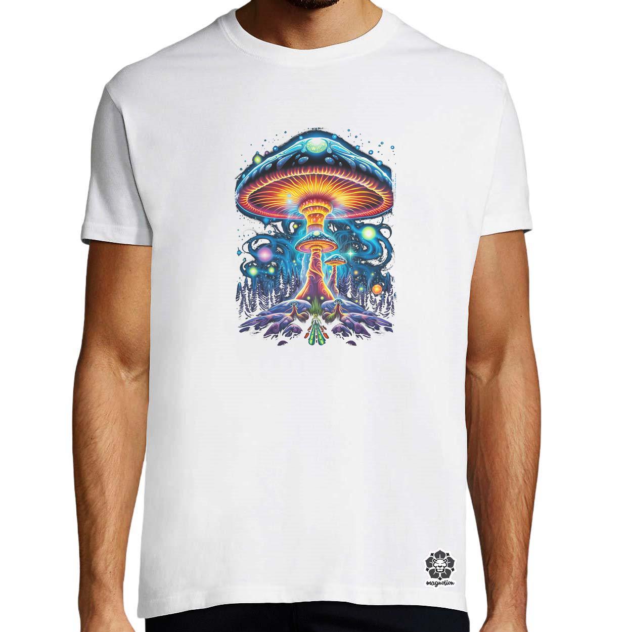 Pszichedelikus gomba UFO v3 egyedi póló 
