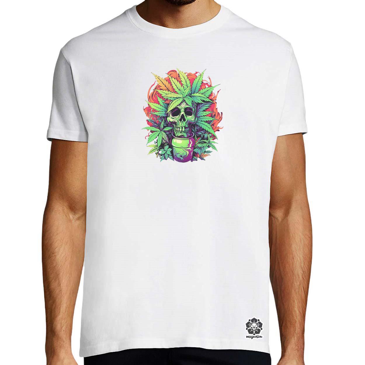 Koponya weed v2 egyedi póló 