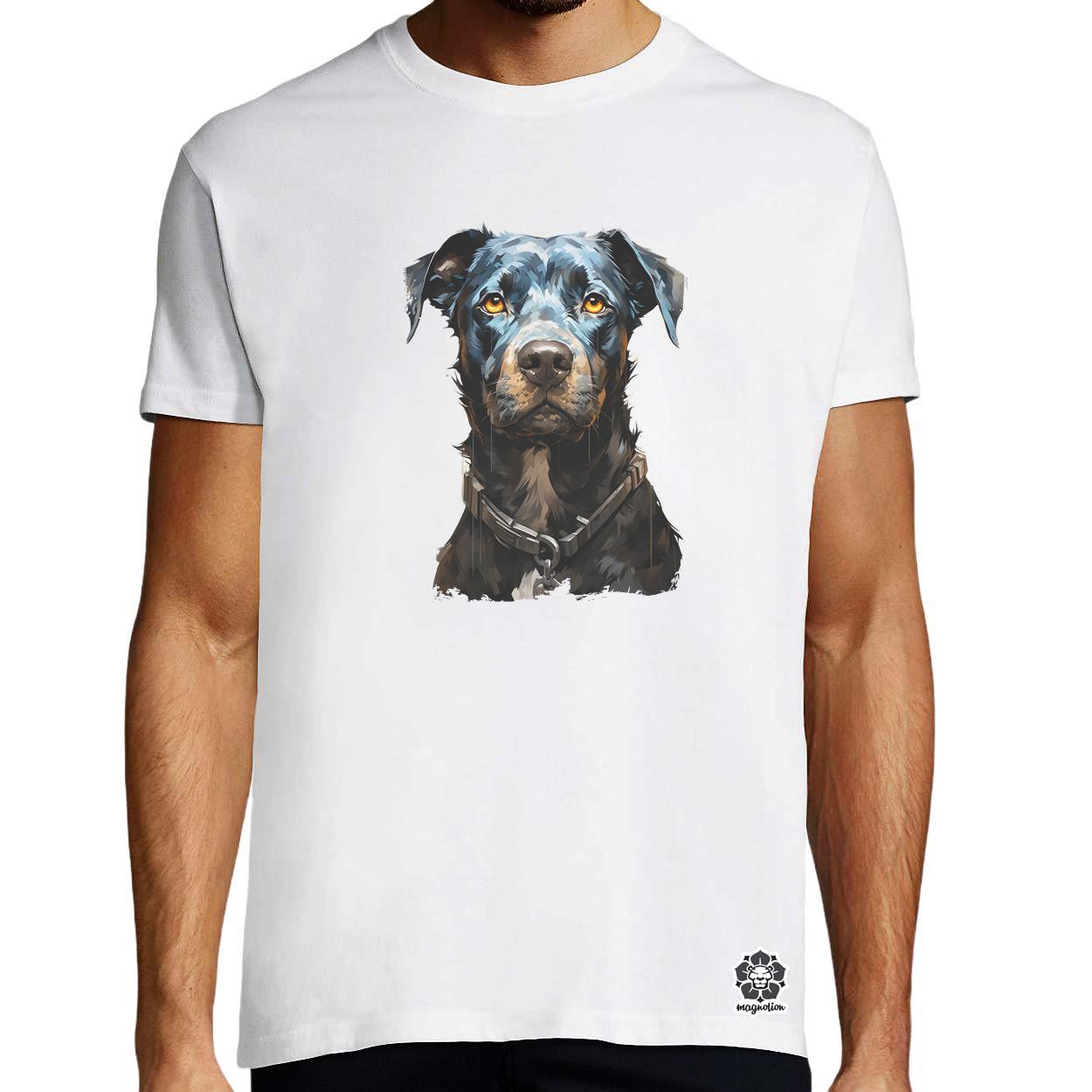 Rajz pitbull v1 egyedi póló 