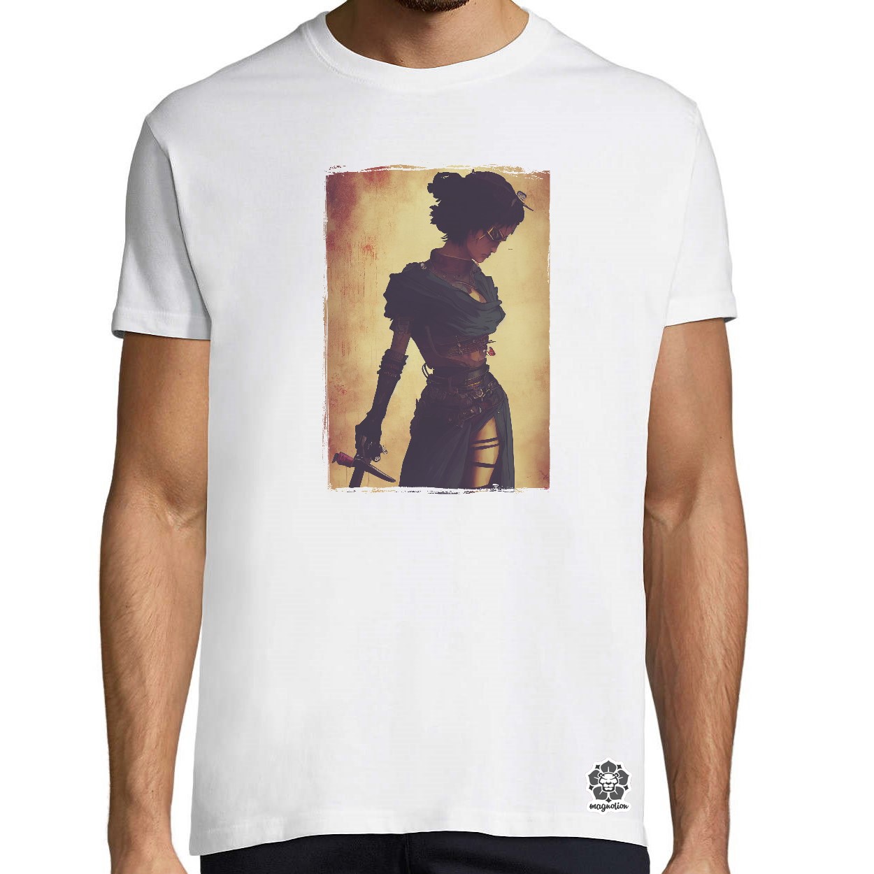 Női steampunk szamuráj v2 egyedi póló 