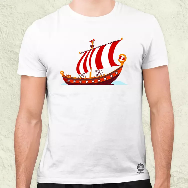 Viking hosszúhajó v2 férfi póló