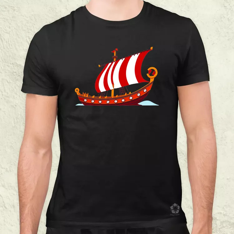 Viking hosszúhajó v2 férfi póló
