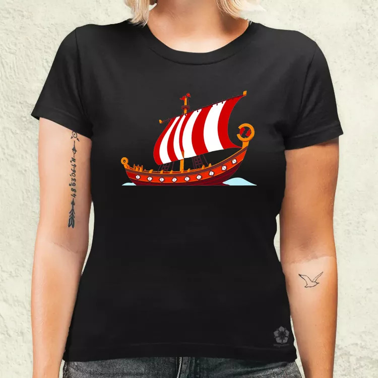 Viking hosszúhajó v2 női póló