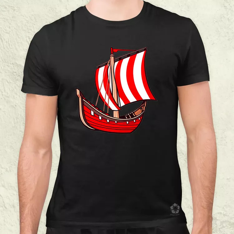 Viking hosszúhajó v3 férfi póló