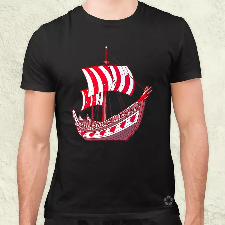 Viking hosszúhajó v5 férfi póló