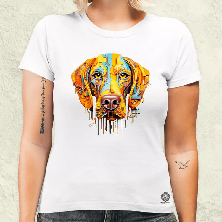 Absztrakt Weimari vizsla v2 női póló